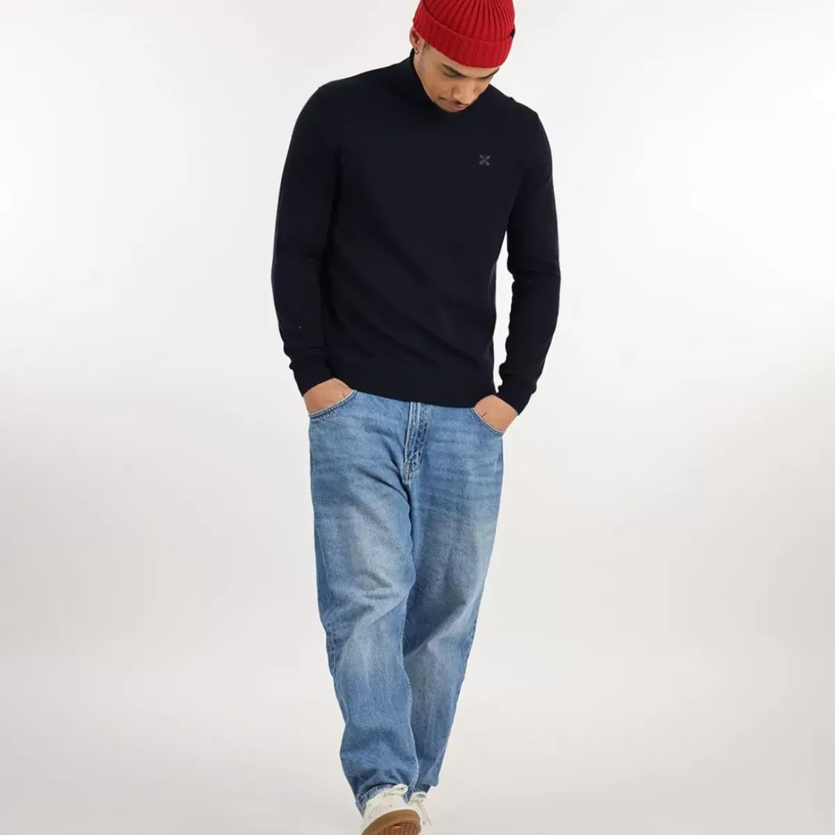OXBOW Sweater, Cardigan-Sweater PEROL - Deep Marine Chiné Heather Deep Marine